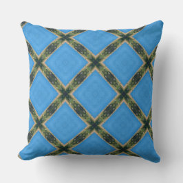 デジタルブルーグリーンアートパターン クッション