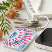 デジタルブルーピンク絞り染め キーホルダー (正面右)