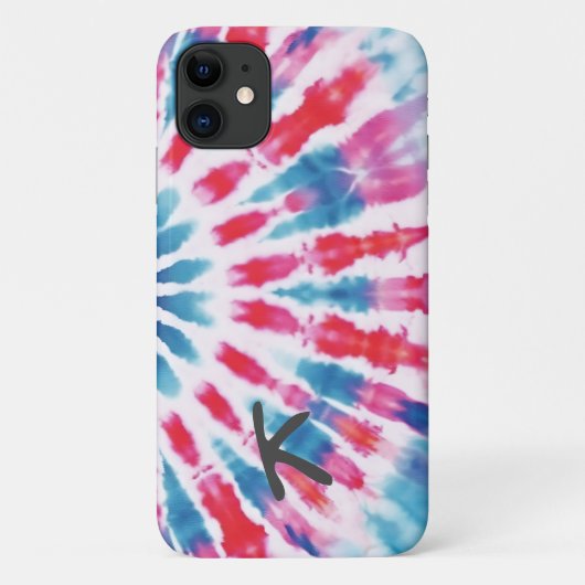 デジタルブルーピンク絞り染めiPhoneケース Case-Mate iPhoneケース (裏面)