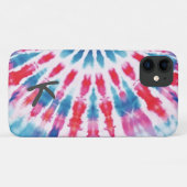 デジタルブルーピンク絞り染めiPhoneケース Case-Mate iPhoneケース (裏面(横))