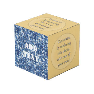 デジタルブルー軍隊パターン フォトキューブ