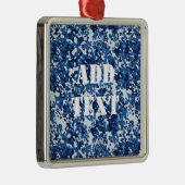 デジタルブルー軍隊パターン メタルオーナメント (右)