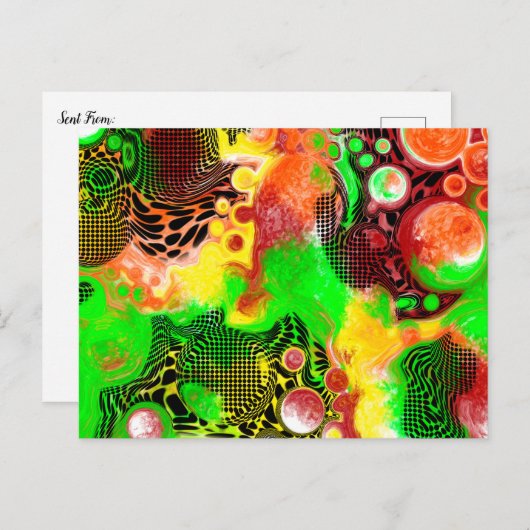 デジタルプラ絵画イトの流動的な芸術 ポストカード (正面/裏面)