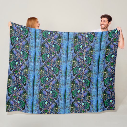 デジタルプール水テクスチャデジタルウォーター紙 フリースブランケット (インサイチュ)