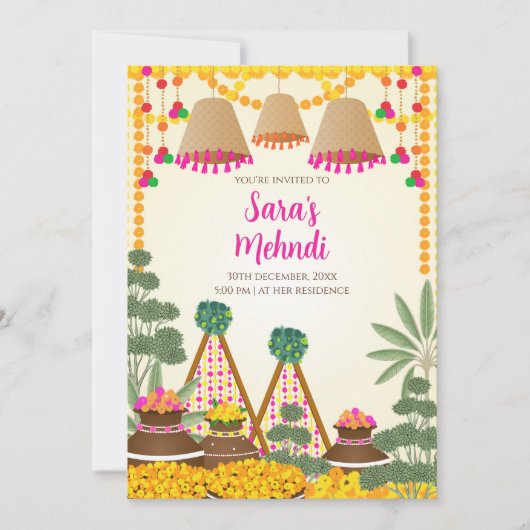 デジタルヘナ招待状&デジタルハルディ招待 招待状 (正面)