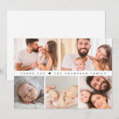 デジタルベイビーシャワーフォトコラージュ シンプルなお礼 招待状 (正面/裏面)