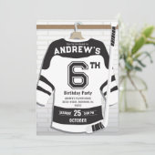 デジタルホッケー誕生日パーティーのパーソナライズ 招待状 (スタンド正面)