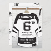 デジタルホッケー誕生日パーティーのパーソナライズ 招待状 (正面/裏面)