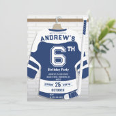 デジタルホッケー誕生日パーティーのパーソナライズ 招待状 (スタンド正面)