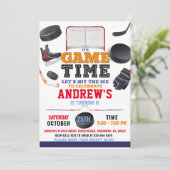 デジタルホッケー誕生日パーティーのパーソナライズ 招待状 (スタンド正面)