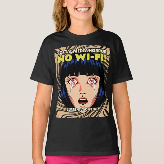 デジタルホラー物語 - ソーシャルメディア Tシャツ (正面)