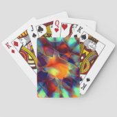 デジタルポリッシュテクスチャの強烈なオレンジ色の花 トランプ (裏面)