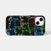 デジタルマルチカラー抽象的ライン柄 iPhoneケース (裏面横)