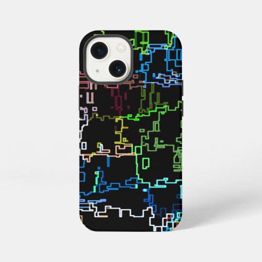 デジタルマルチカラー抽象的ライン柄 iPhoneケース (裏面)