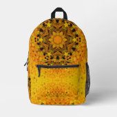 デジタルマンダライエローとブラック プリントバックパック (正面)