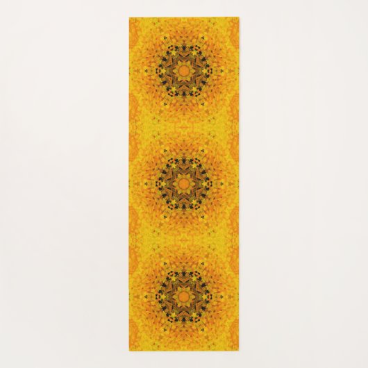 デジタルマンダライエローとブラック ヨガマット (裏面)