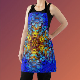 デジタルマンダライエローとブルー エプロン