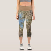 デジタルマンダライエローとブルー カプリレギンス (正面)