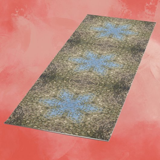 デジタルマンダライエローとブルー ヨガマット