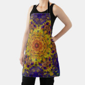 デジタルマンダライエローブルーとパープル エプロン (インサイチュ)