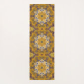 デジタルマンダライエローブルーとホワイト ヨガマット (裏面)