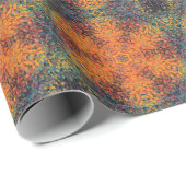 デジタルマンダラオレンジブルーとイエロー ラッピングペーパー (ロールコーナー)