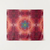 デジタルマンダラオレンジブルーとレッド タペストリー (正面(横))