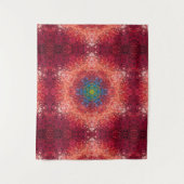 デジタルマンダラオレンジブルーとレッド タペストリー (正面)