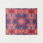 デジタルマンダラオレンジブルーとレッド タペストリー (正面(横))