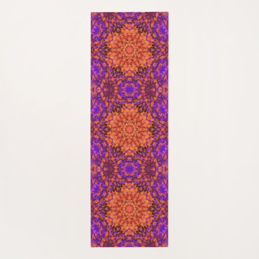 デジタルマンダラオレンジブルーと紫 ヨガマット (裏面)
