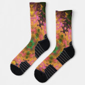 デジタルマンダラピンク黄色と緑 ソックス (左)