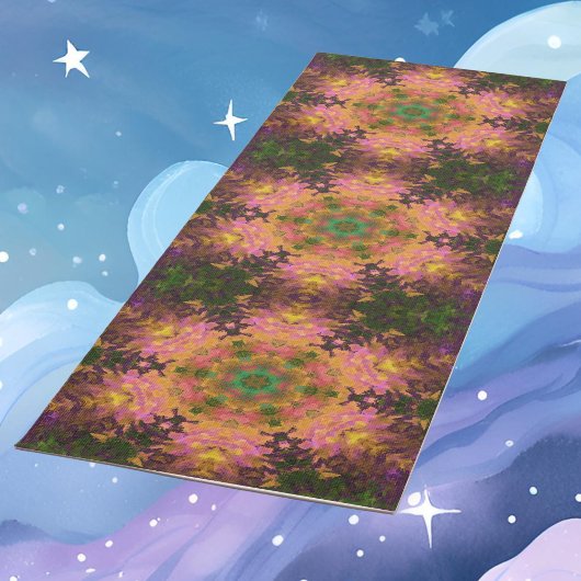 デジタルマンダラピンク黄色と緑 ヨガマット