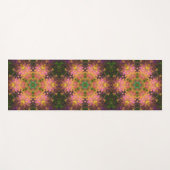 デジタルマンダラピンク黄色と緑 ヨガマット (正面(横))