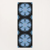 デジタルマンダラフラワーブルーとブラック ヨガマット (裏面)