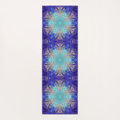 デジタルマンダラブルーパープルとホワイト ヨガマット (裏面)