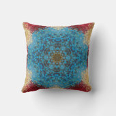 デジタルマンダラブルー赤と黄 クッション (裏面)