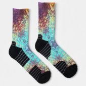 デジタルマンダラブルー黄色と紫 ソックス (右)