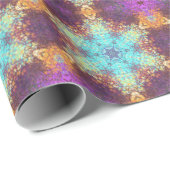 デジタルマンダラブルー黄色と紫 ラッピングペーパー (ロールコーナー)