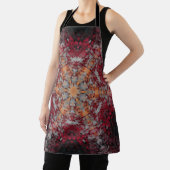 デジタルマンダラレッド白オレンジとブラック エプロン (インサイチュ)