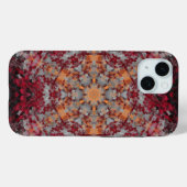 デジタルマンダラレッド白オレンジとブラック Case-Mate iPhoneケース (裏面 (横))