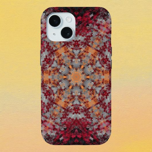 デジタルマンダラレッド白オレンジとブラック Case-Mate iPhoneケース