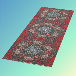 デジタルマンダラ赤と白 ヨガマット