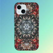 デジタルマンダラ赤と白 iPhone 15ケース