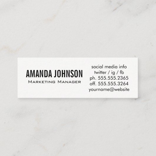 デジタルマーケティング/ホットピンク スキニー名刺 (裏面)