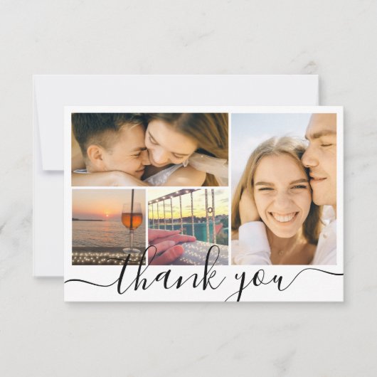 デジタルミニマル感謝していyou 4フォトコラージュ結婚ズ カード (正面)