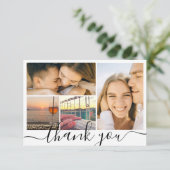 デジタルミニマル感謝していyou 4フォトコラージュ結婚ズ カード (スタンド正面)