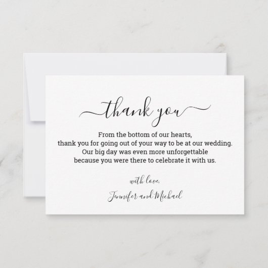 デジタルミニマル感謝していyou 4フォトコラージュ結婚ズ カード (裏面)