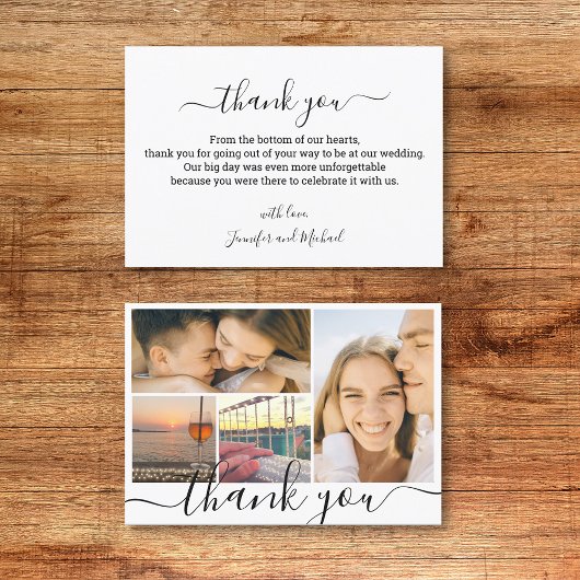 デジタルミニマル感謝していyou 4フォトコラージュ結婚ズ カード