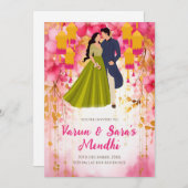 デジタルメヘンディの招待状 メヘンディのデジタル招待状 メヘンディ 招待状 (正面/裏面)