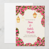 デジタルメヘンディ招待状 & デジタルメヘンディへの招待 招待状 (正面/裏面)